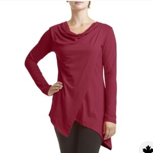 FIG Pai women's asymmetric burgundy long sleeves top size M